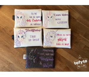 Stickserie ITH - Crazy Unicorn Zipper Tasche